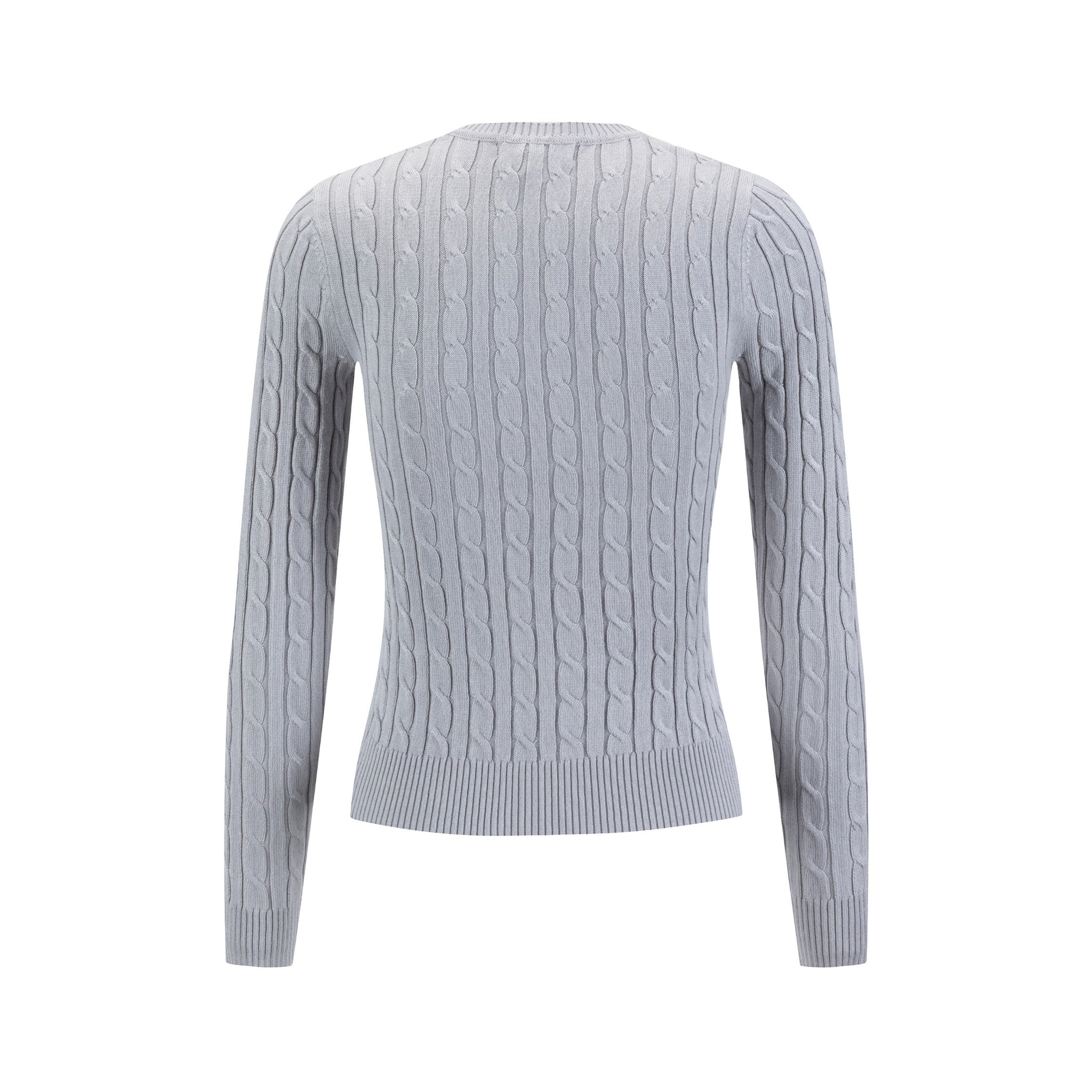 Cable Knit Sweater - Light Gray