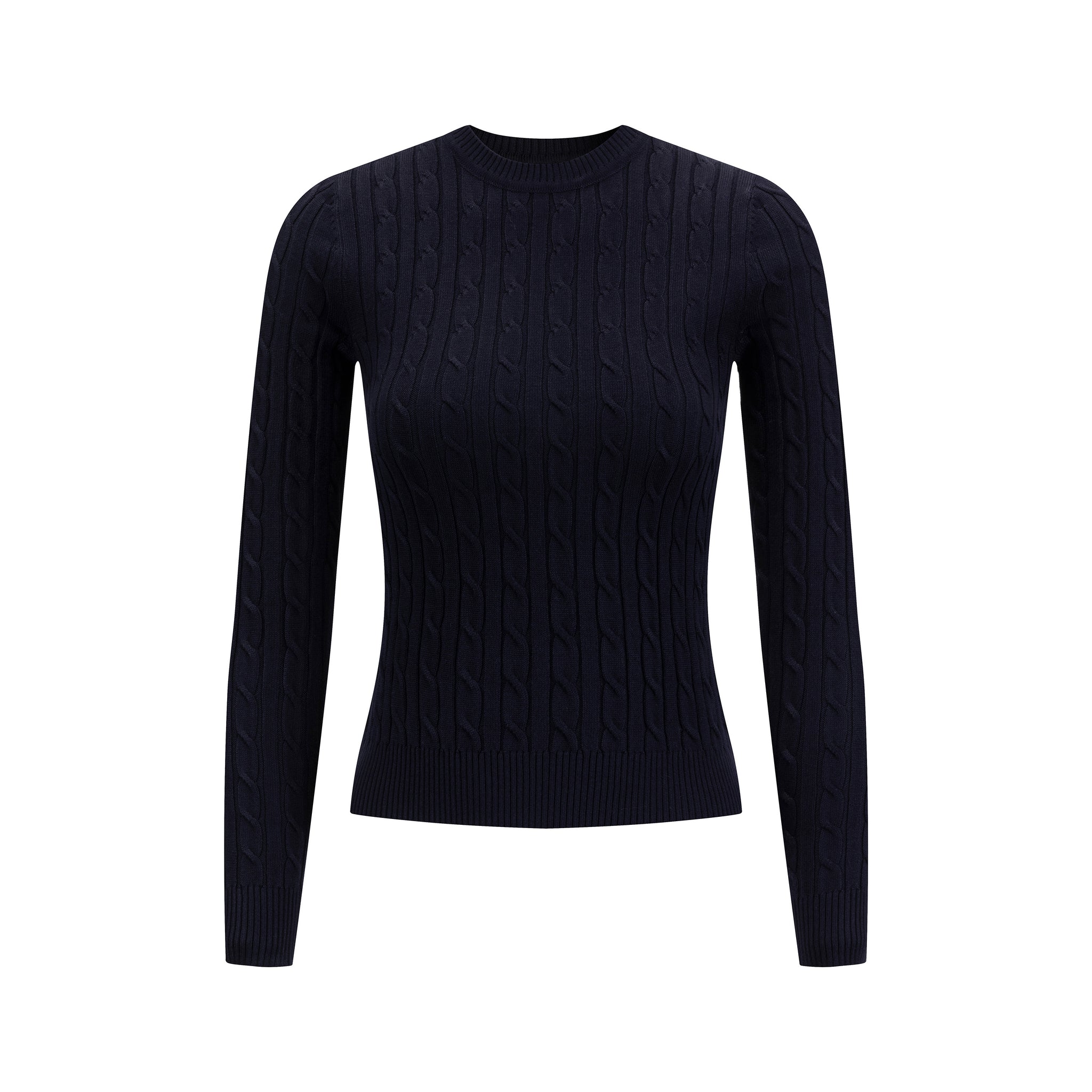 Cable Knit Sweater - Navy
