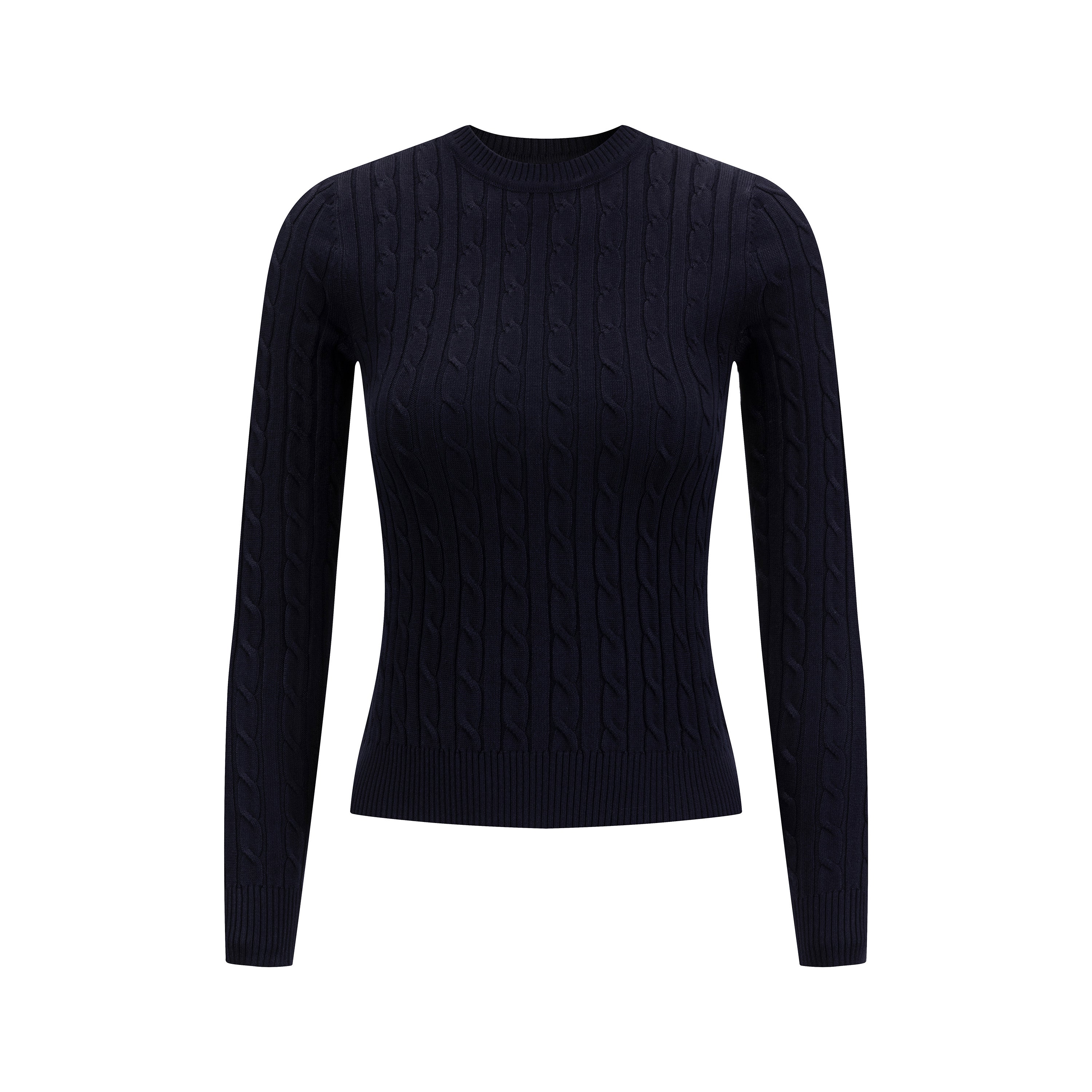 Cable Knit Sweater - Navy