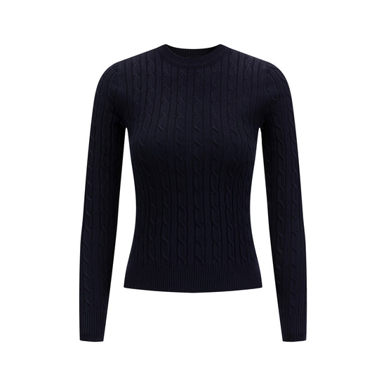 Cable Knit Sweater - Navy