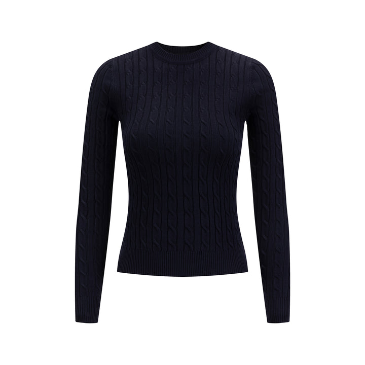 Cable Knit Sweater - Navy