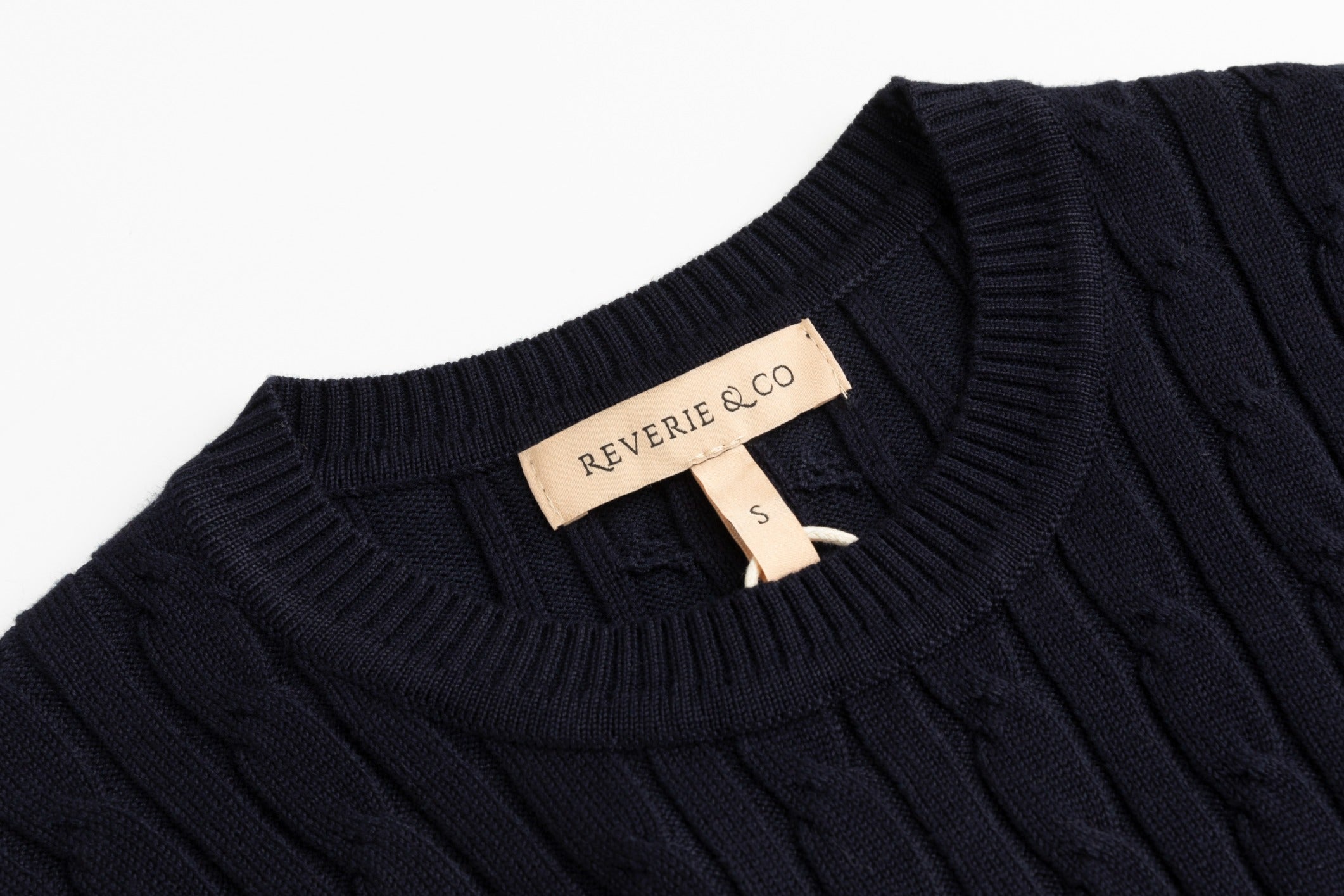 Cable Knit Sweater - Navy
