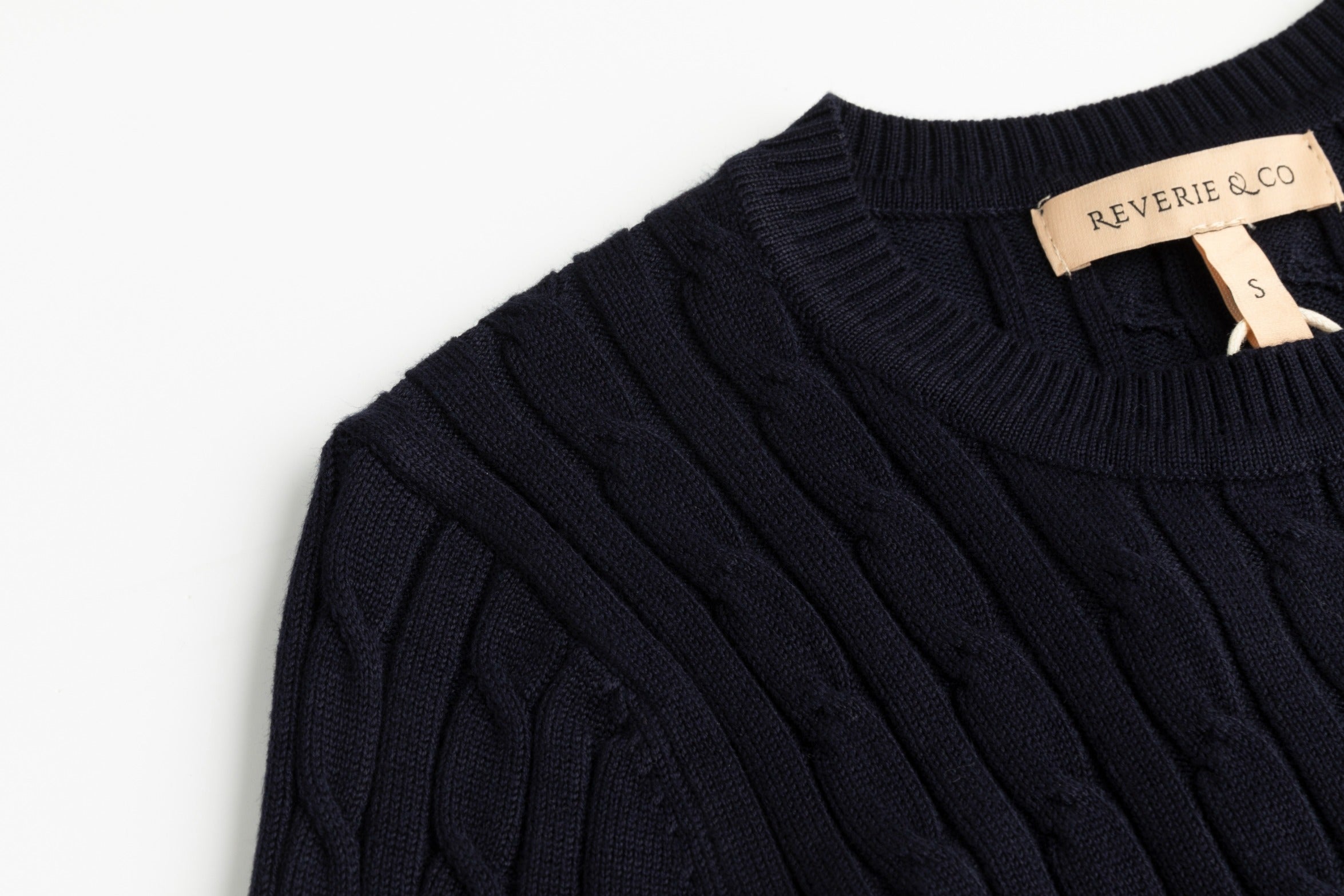 Cable Knit Sweater - Navy