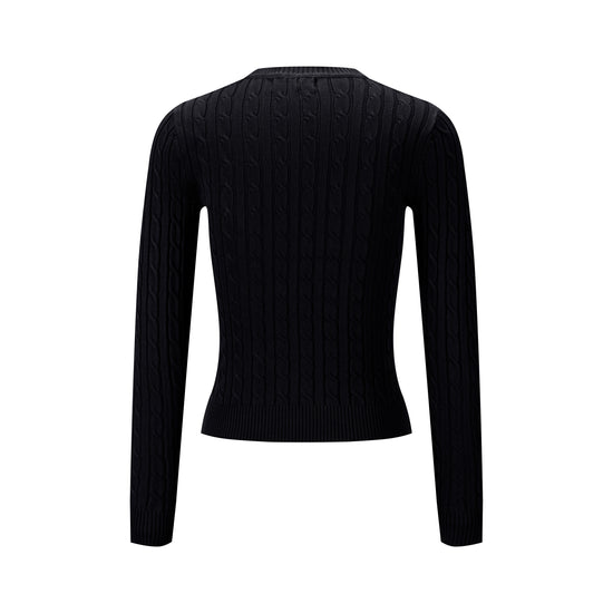 Cable Knit Sweater - Black