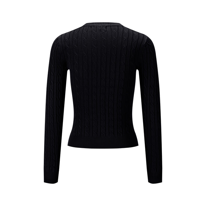 Cable Knit Sweater - Black