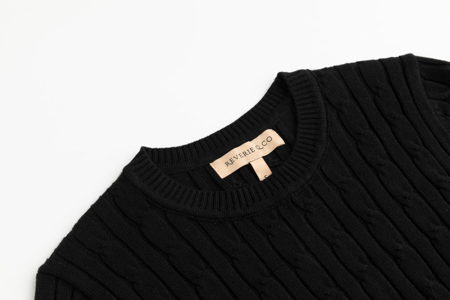 Cable Knit Sweater - Black