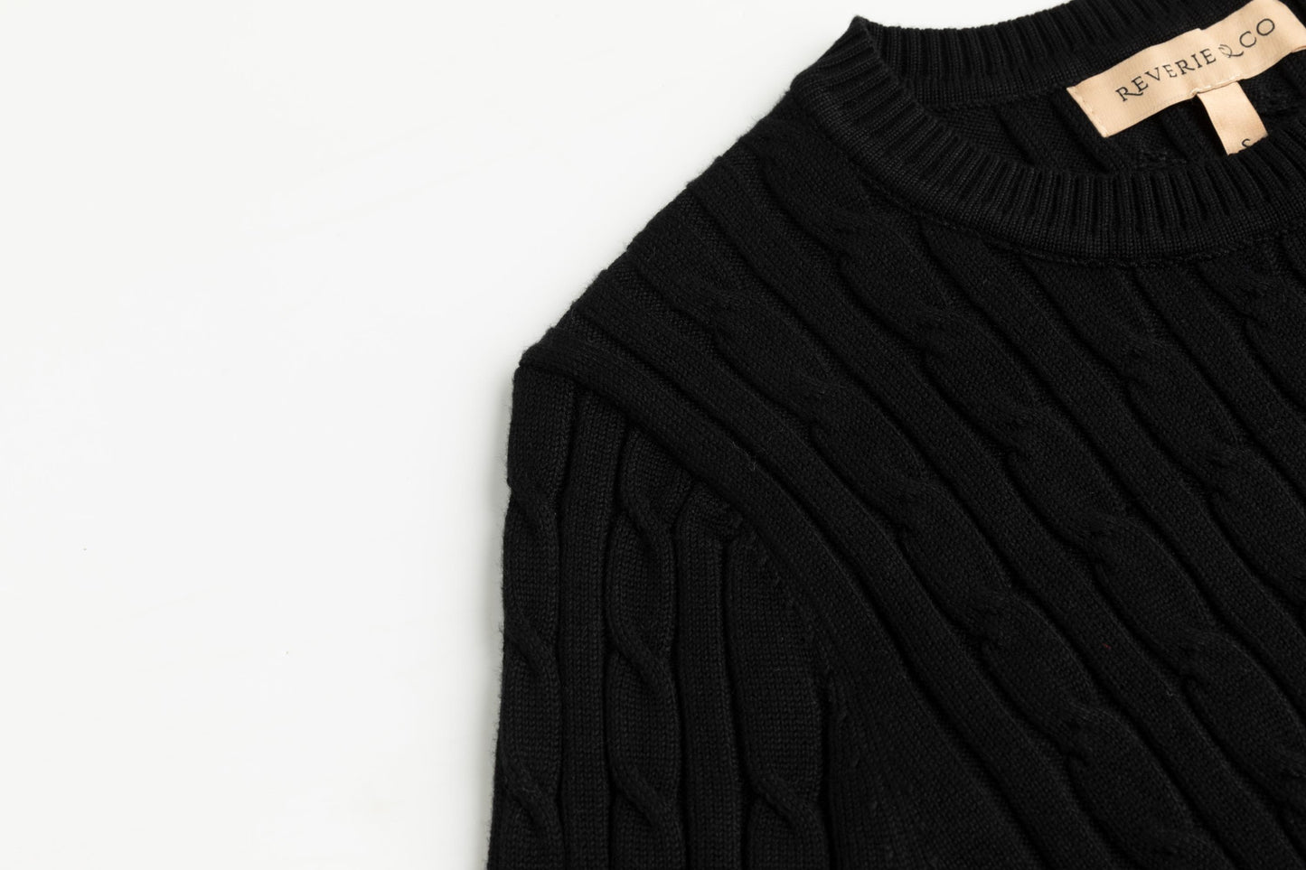 Cable Knit Sweater - Black