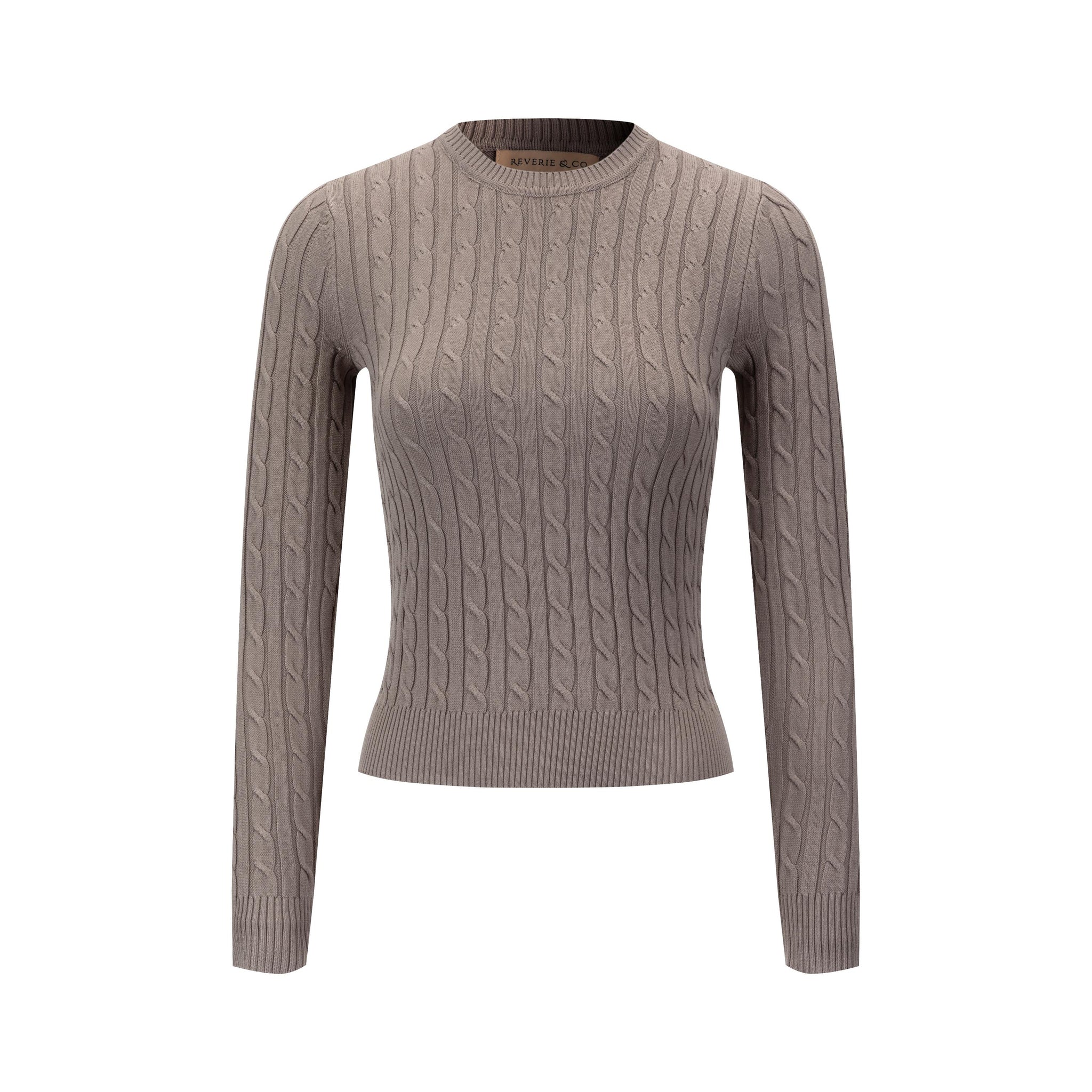 Cable Knit Sweater - Tan