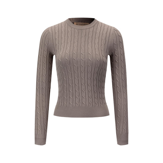 Cable Knit Sweater - Tan