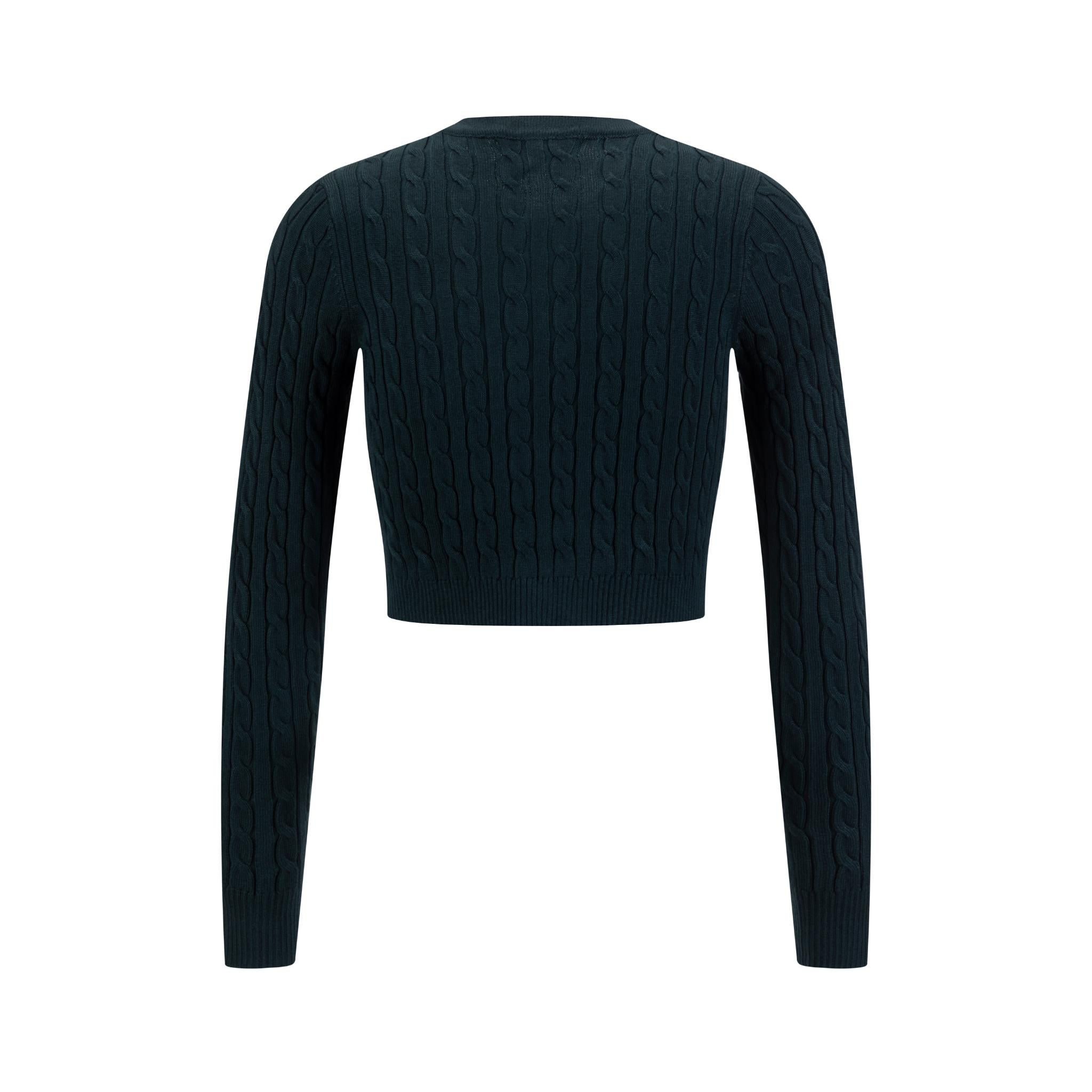 Cable Knit Cardigan - Green