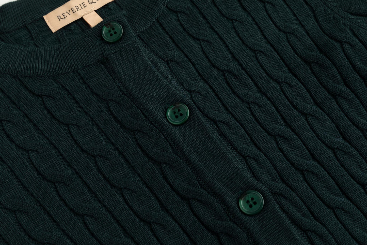 Cable Knit Cardigan - Green
