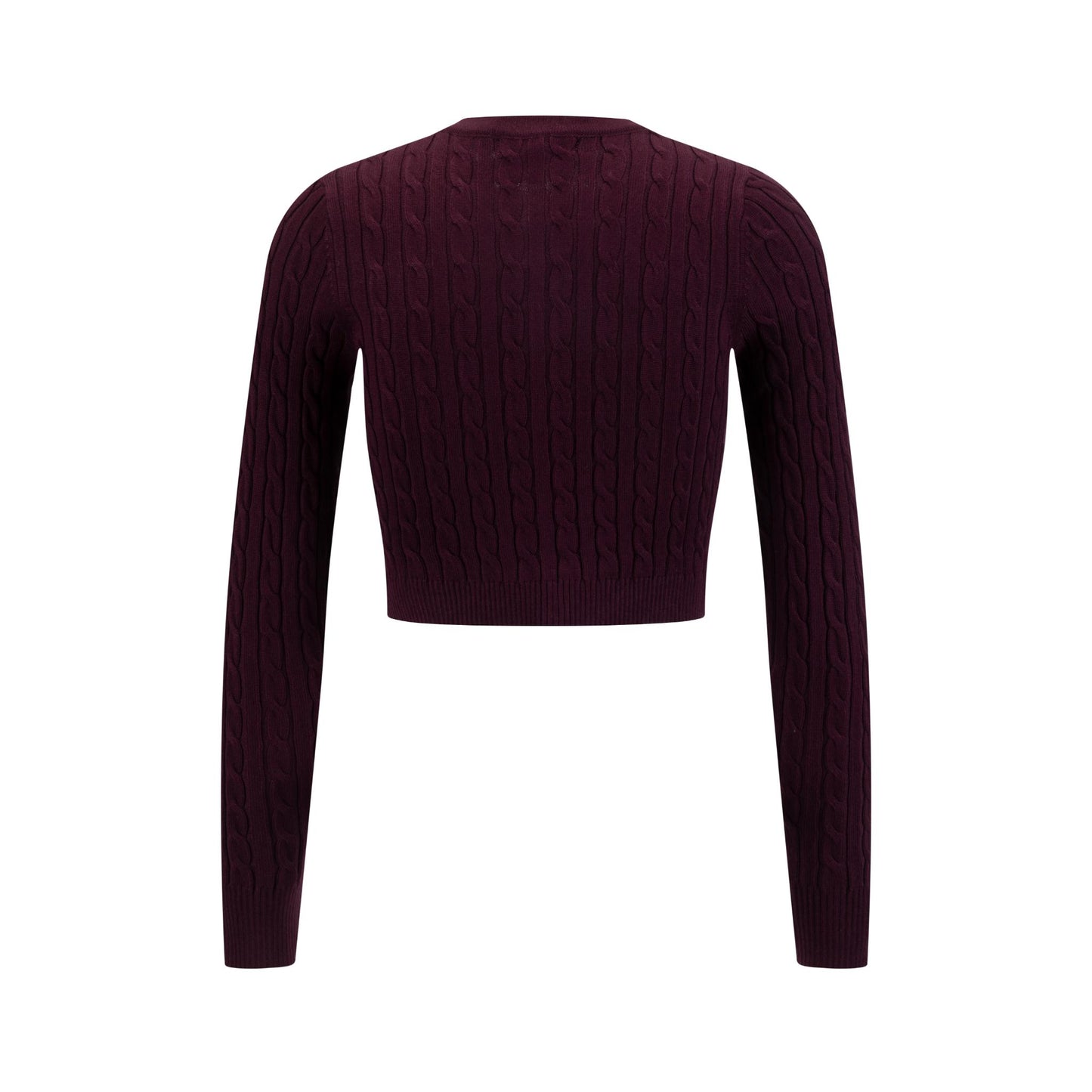Cable Knit Cardigan - Burgundy