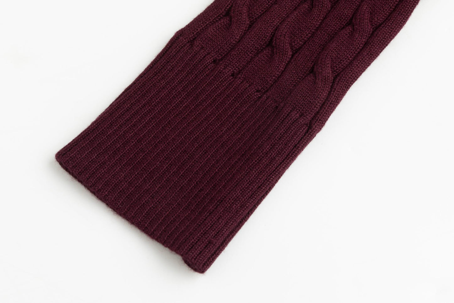 Cable Knit Cardigan - Burgundy
