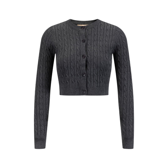 Cable Knit Cardigan - Grey