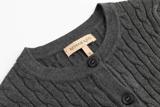 Cable Knit Cardigan - Grey
