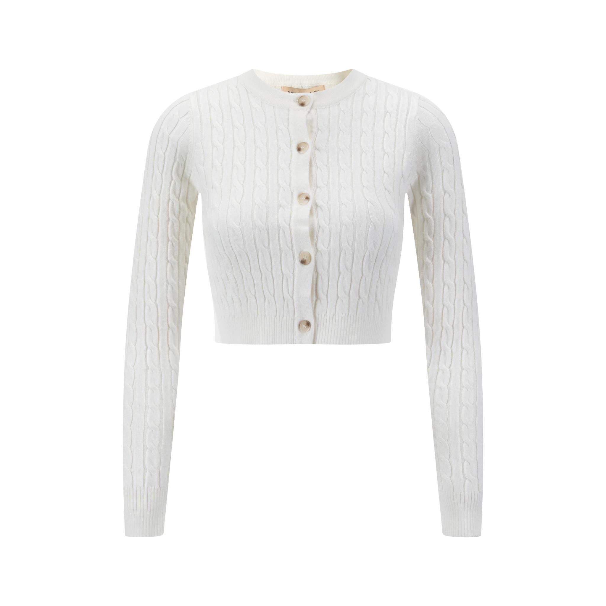 Cable Knit Cardigan - Ivory