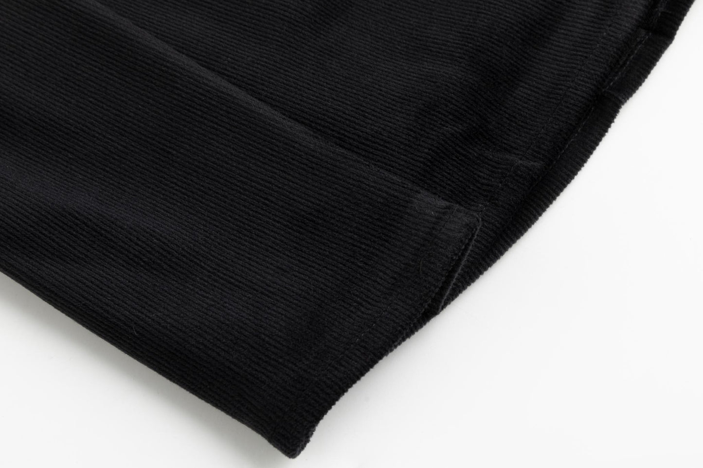 Corduroy Box Pleated Skirt - Long - Black