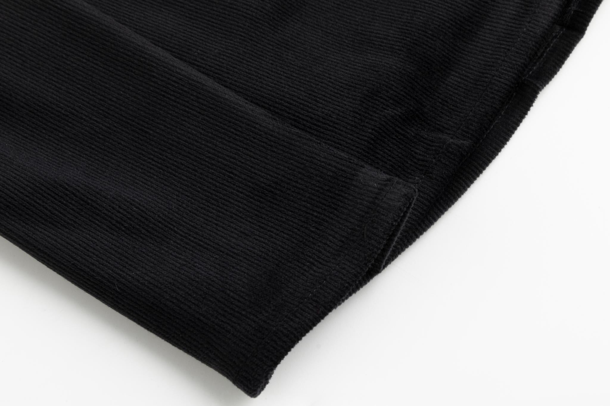 Corduroy Box Pleated Skirt - Long - Black
