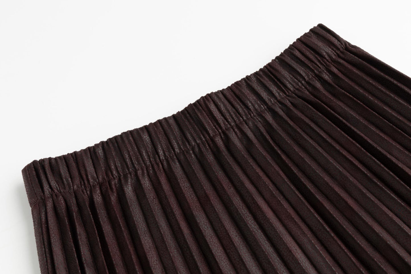 Messy Pleated Skirt - Brown