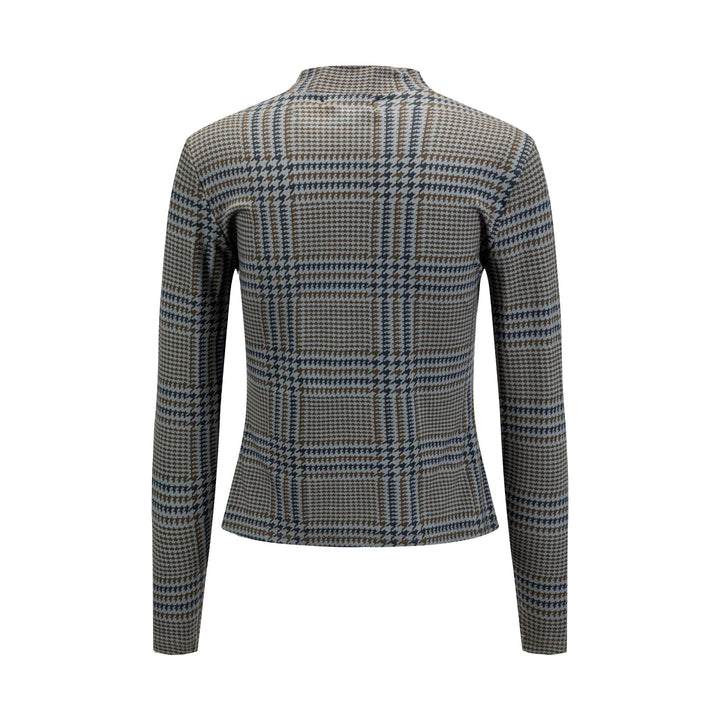 Houndstooth Mock Neck