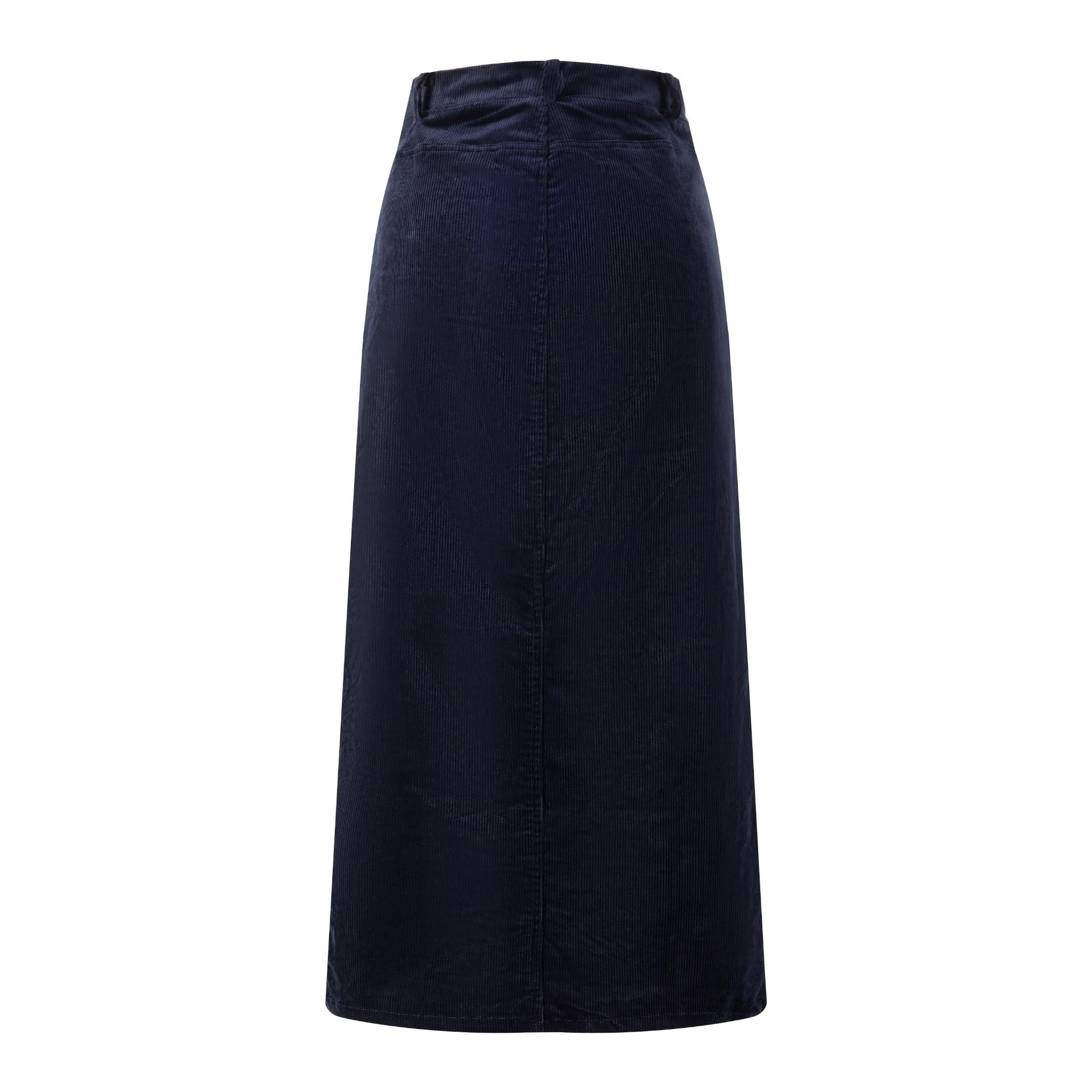 Corduroy Straight Skirt - Navy