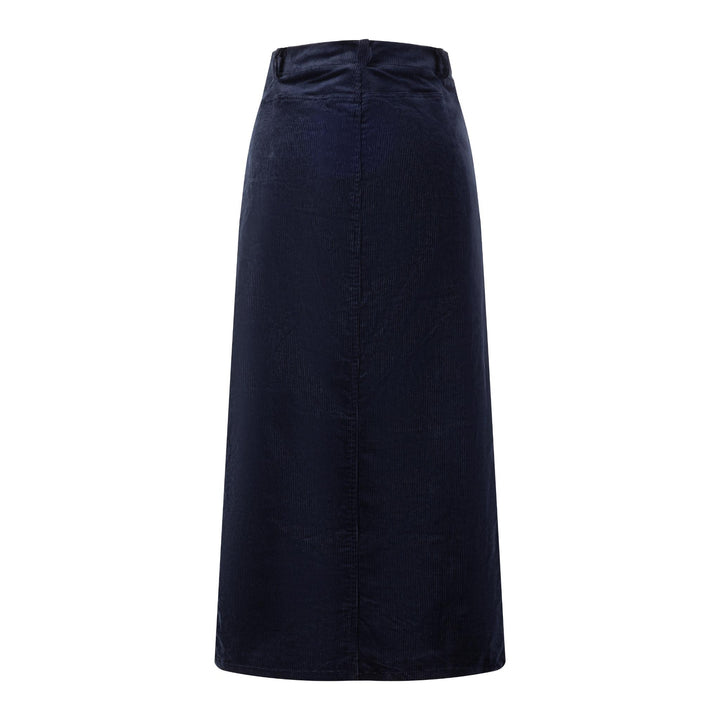Corduroy Straight Skirt - Navy