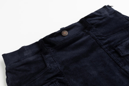 Corduroy Straight Skirt - Navy