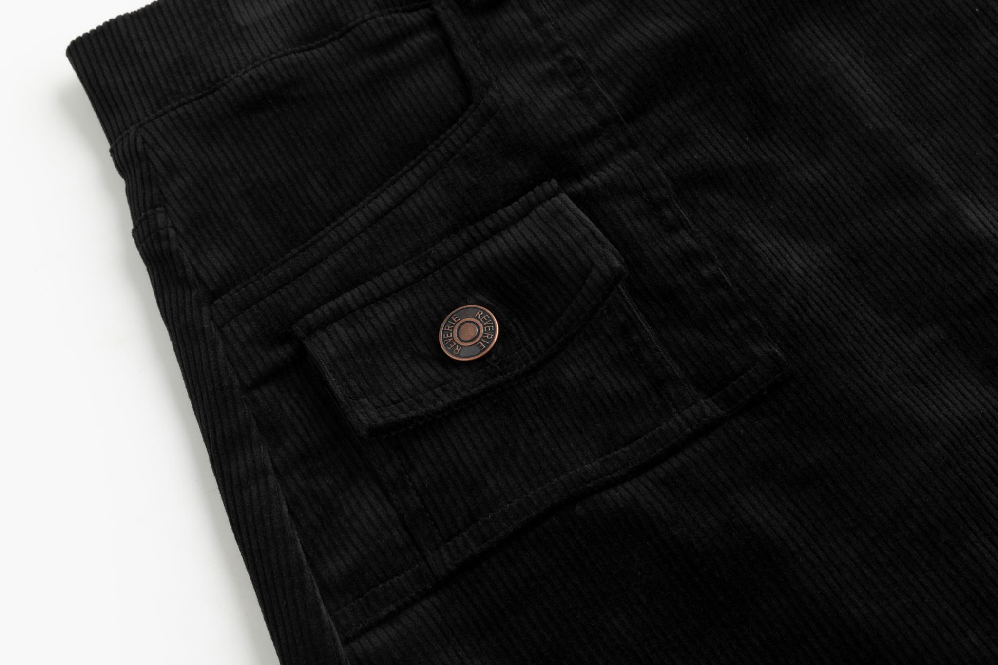 Corduroy Straight Skirt - Black