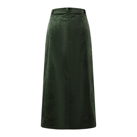 Corduroy Straight Skirt - Hunter Green
