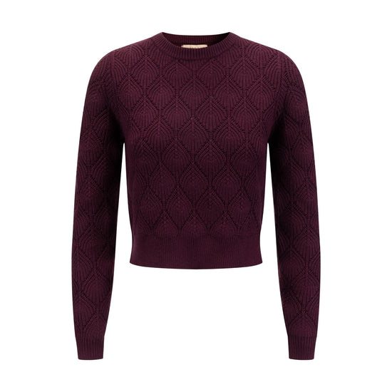 Crochet Sweater - Burgundy