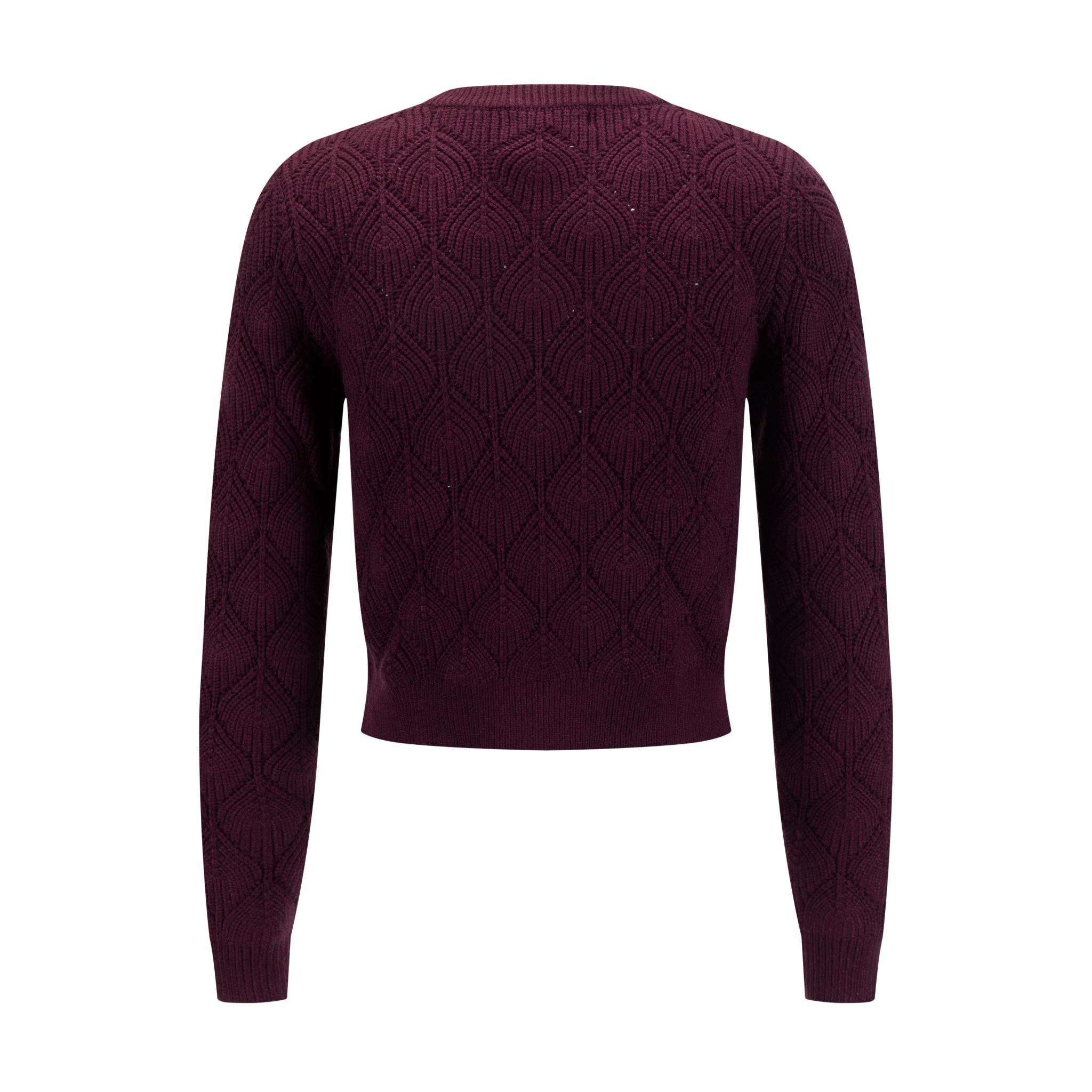Crochet Sweater - Burgundy