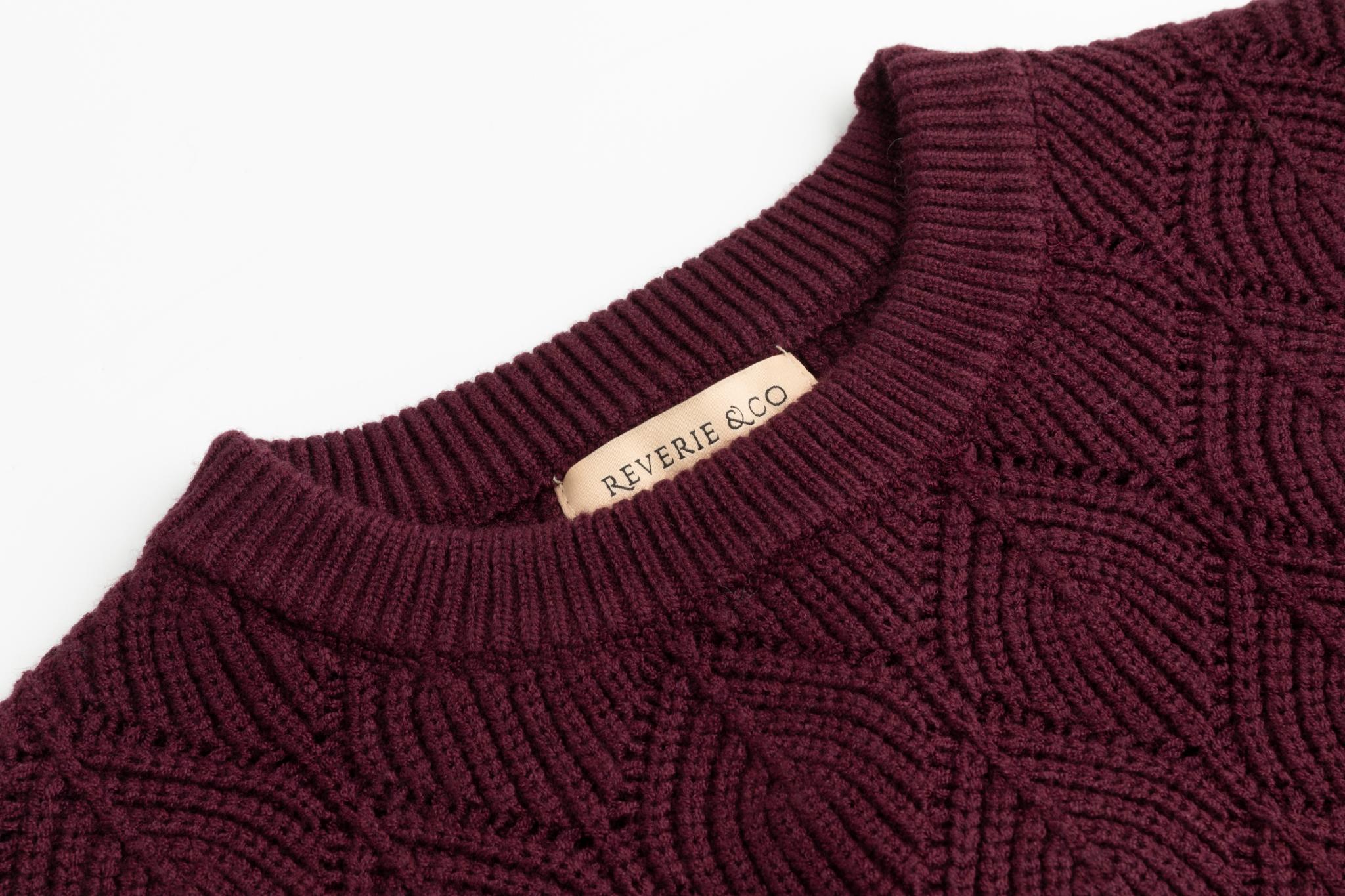 Crochet Sweater - Burgundy