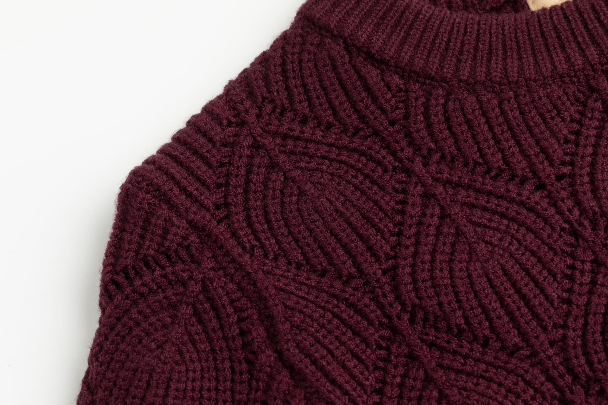 Crochet Sweater - Burgundy