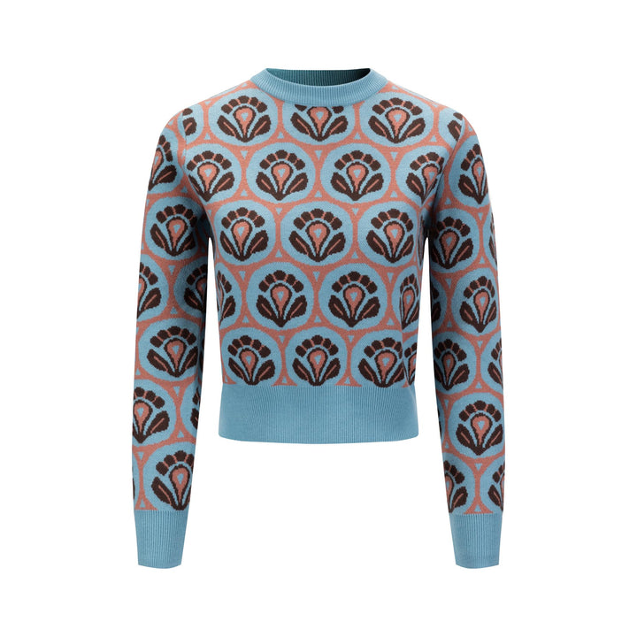 Patterned Sweater - Light Blue