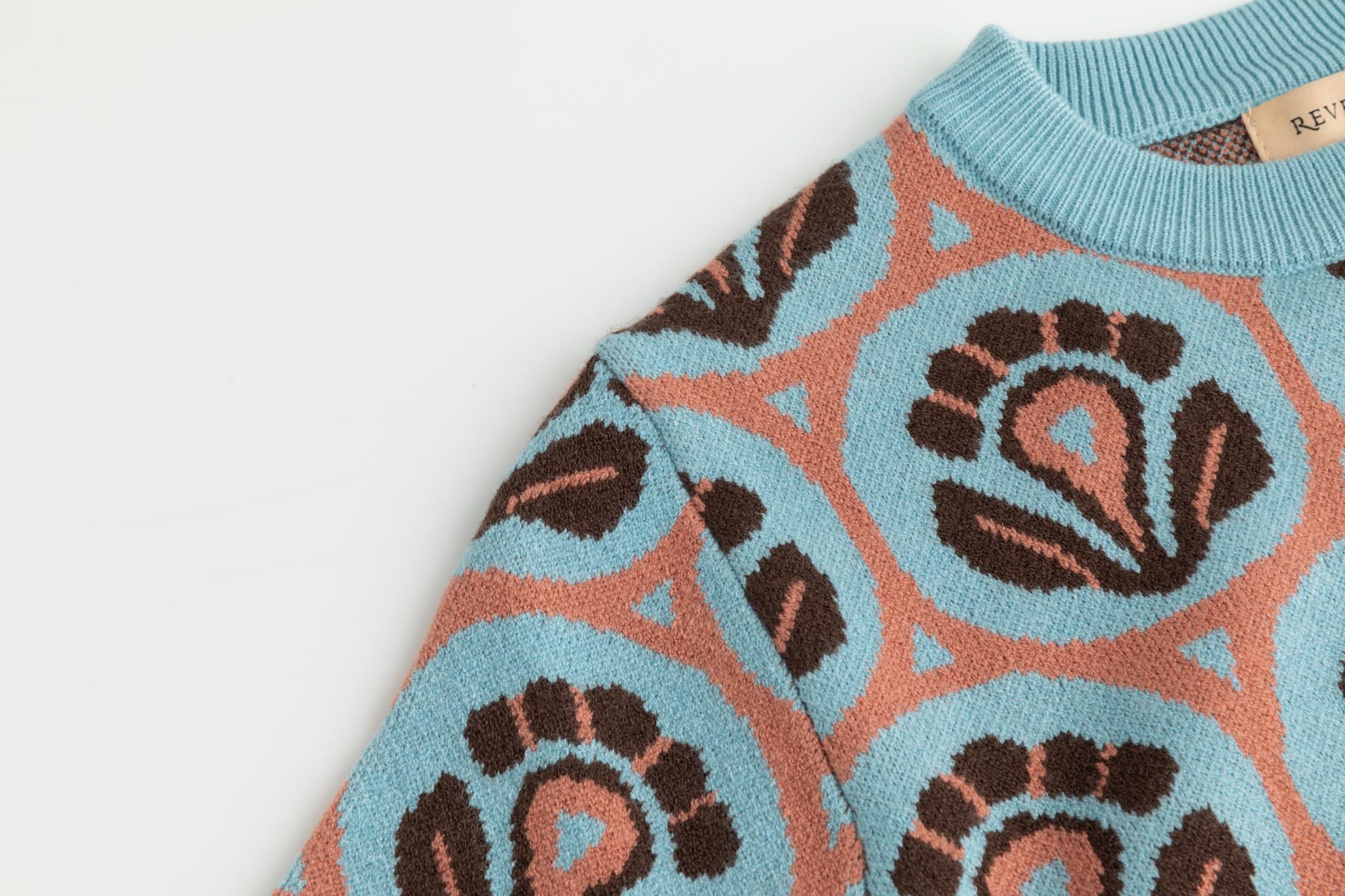 Patterned Sweater - Light Blue