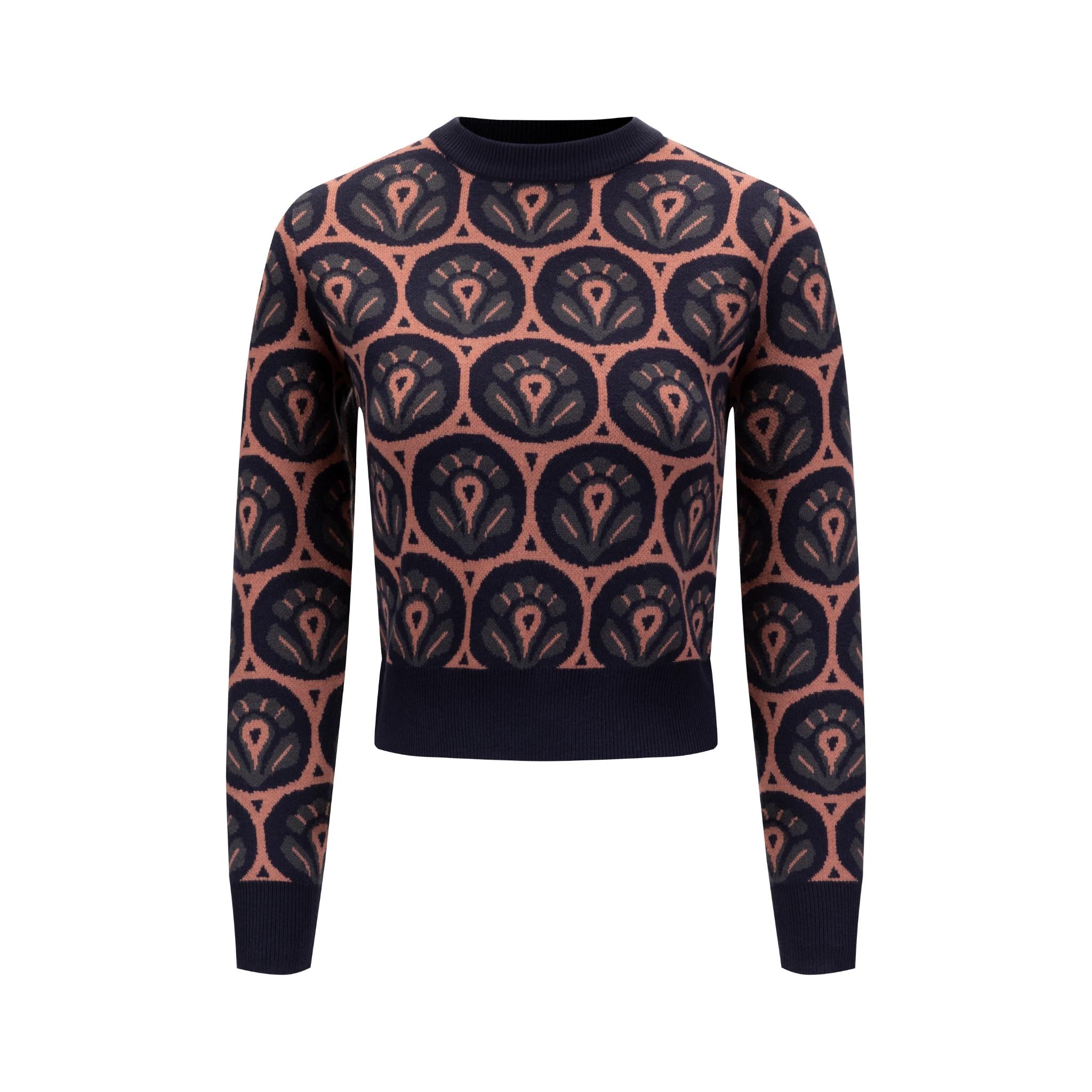 Patterned Sweater - Navy