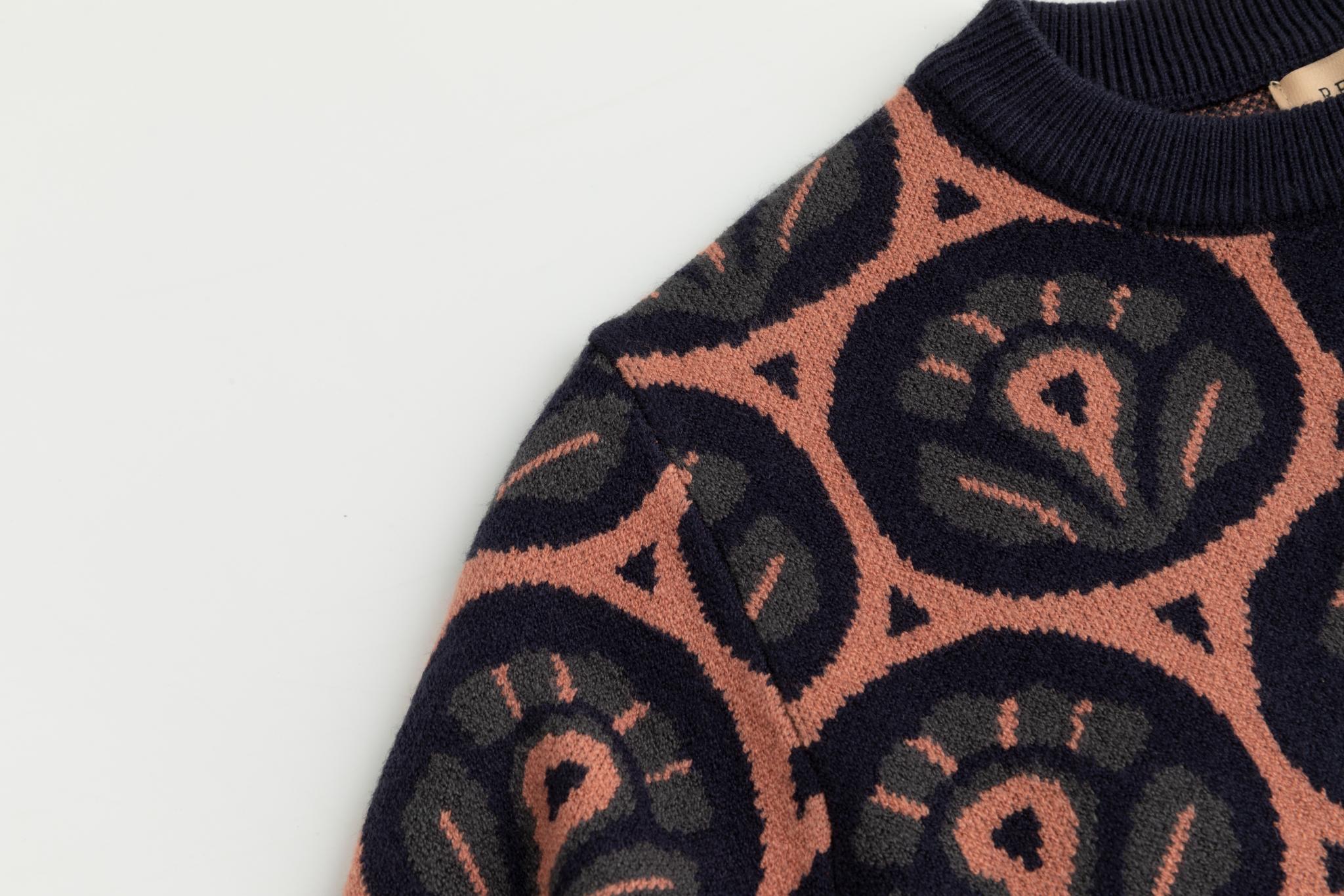 Patterned Sweater - Navy