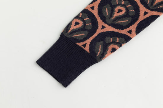 Patterned Sweater - Navy