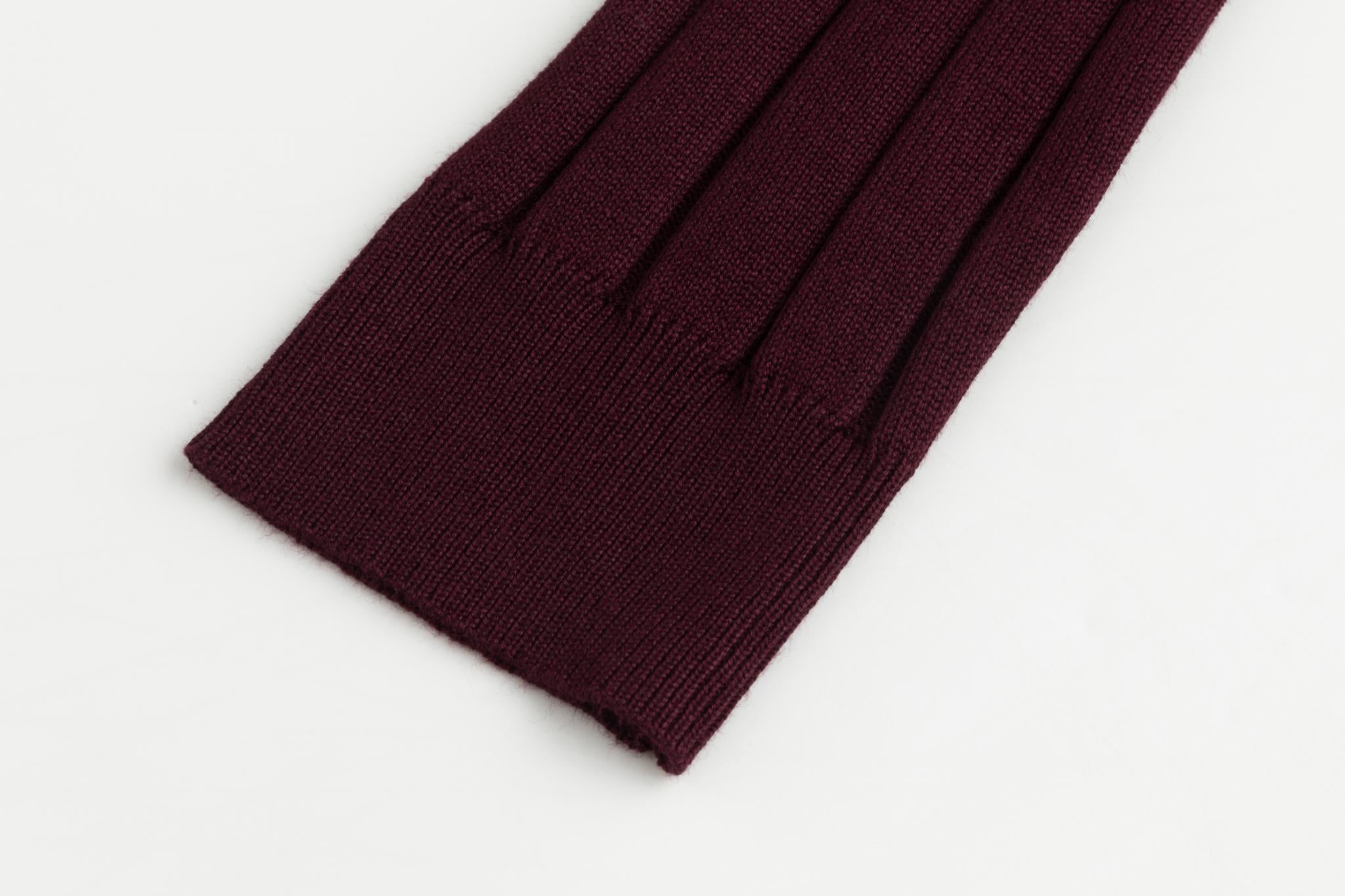 Wide Ribbed Knit Top - Burgundy