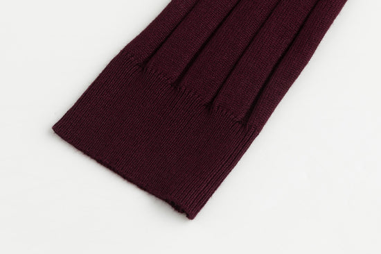 Wide Ribbed Knit Top - Burgundy