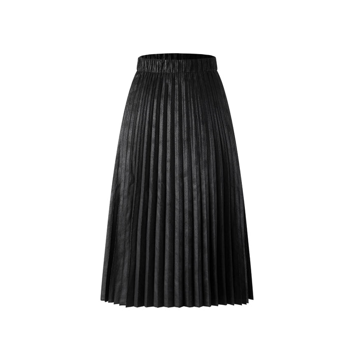 Messy Pleated Skirt - Black