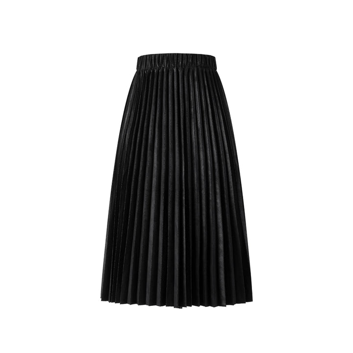 Messy Pleated Skirt - Black
