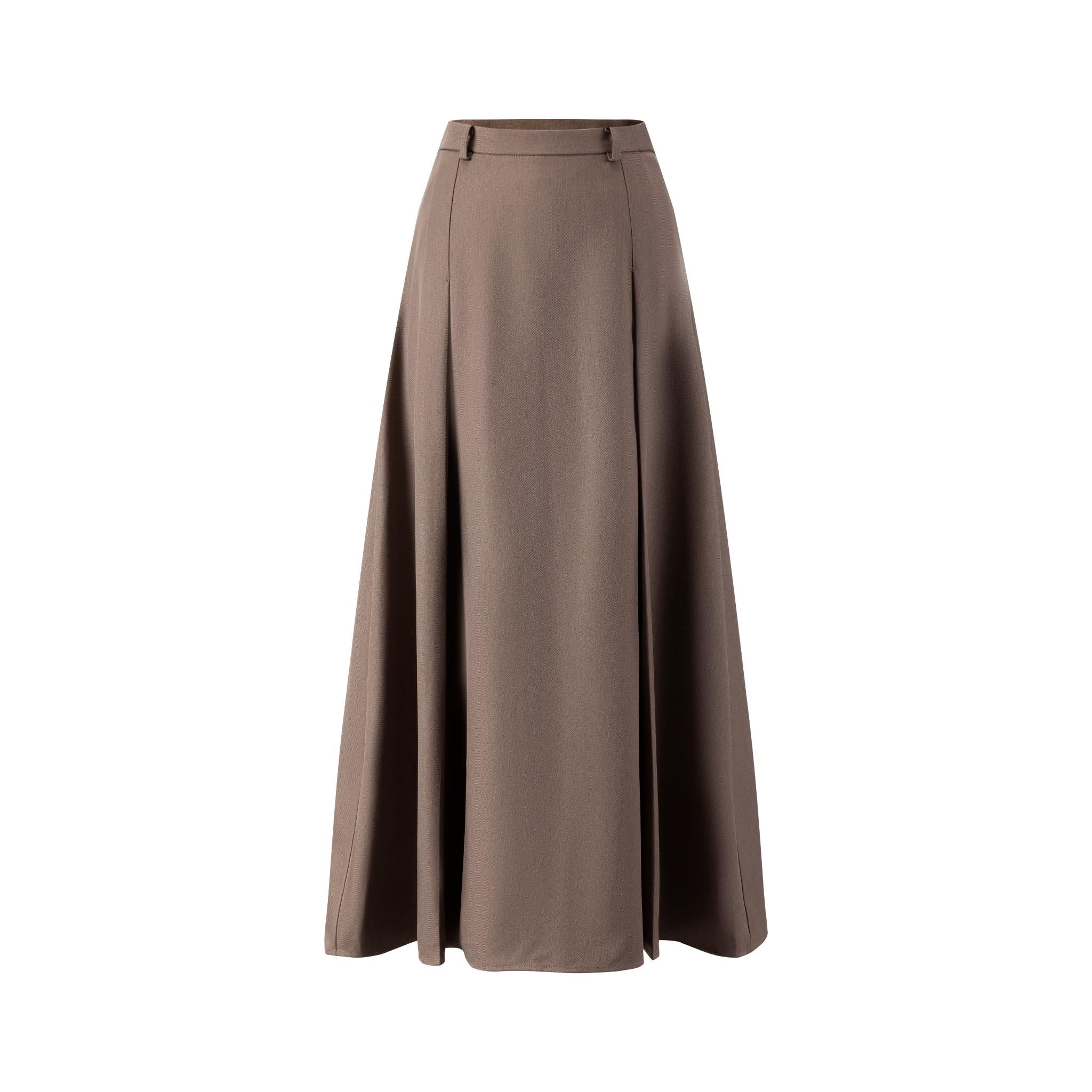 Brown Pleated Skirt