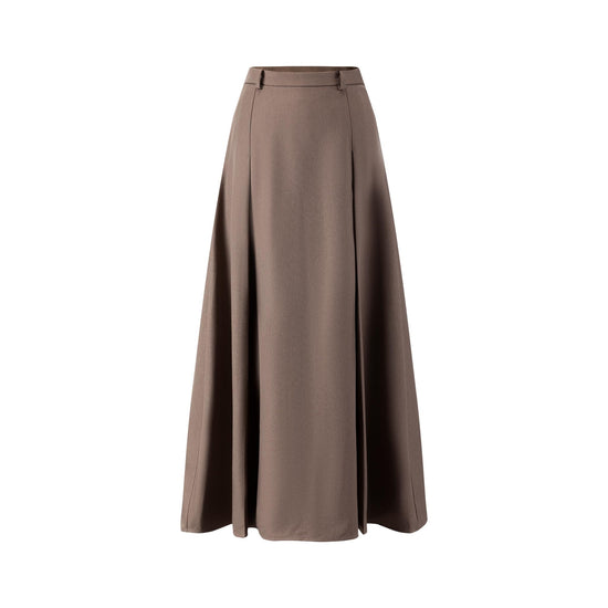 Brown Pleated Skirt