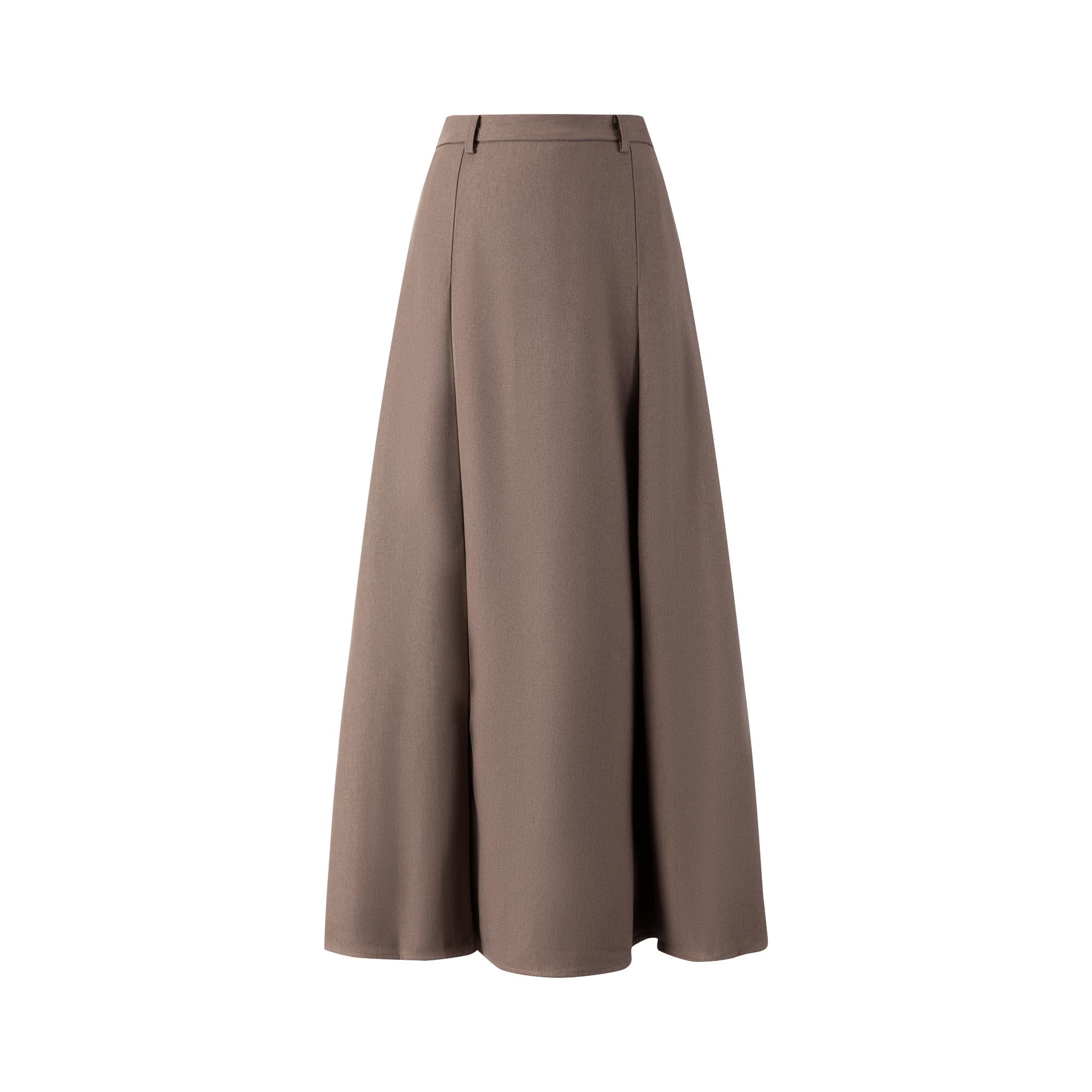 Brown Pleated Skirt