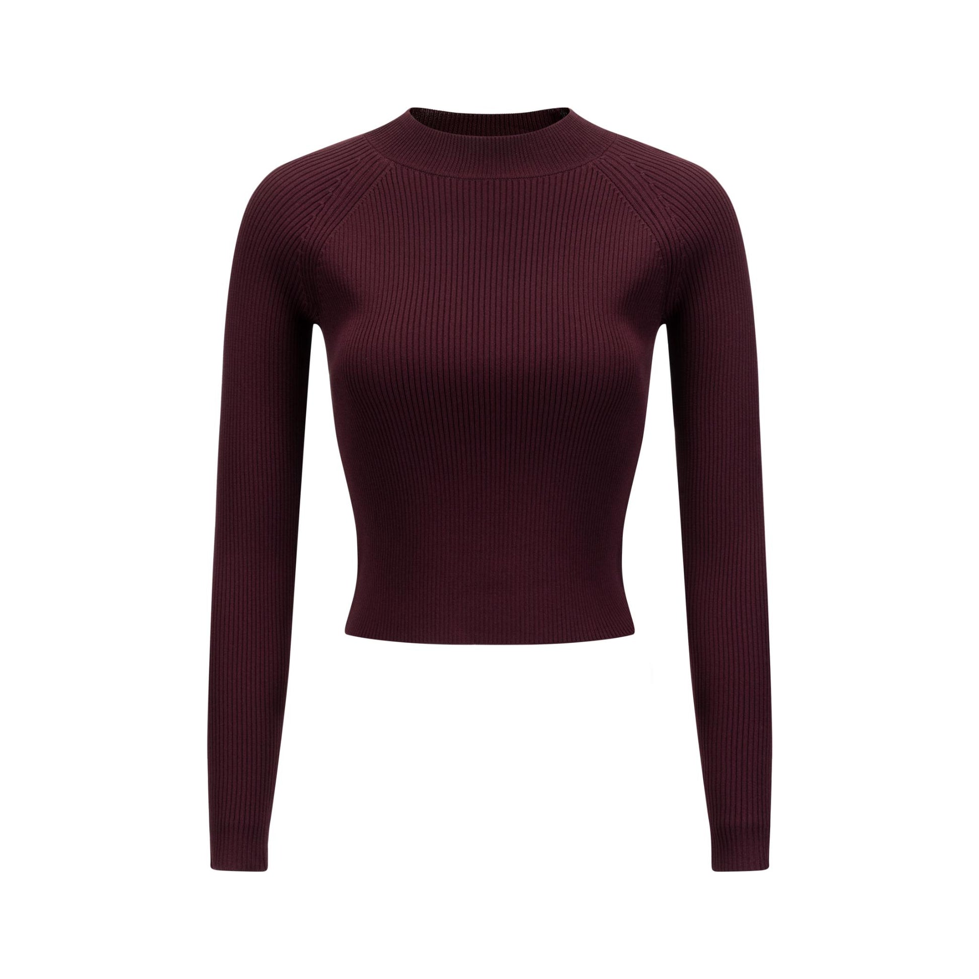 Plum Polish Knit Mock Neck Top