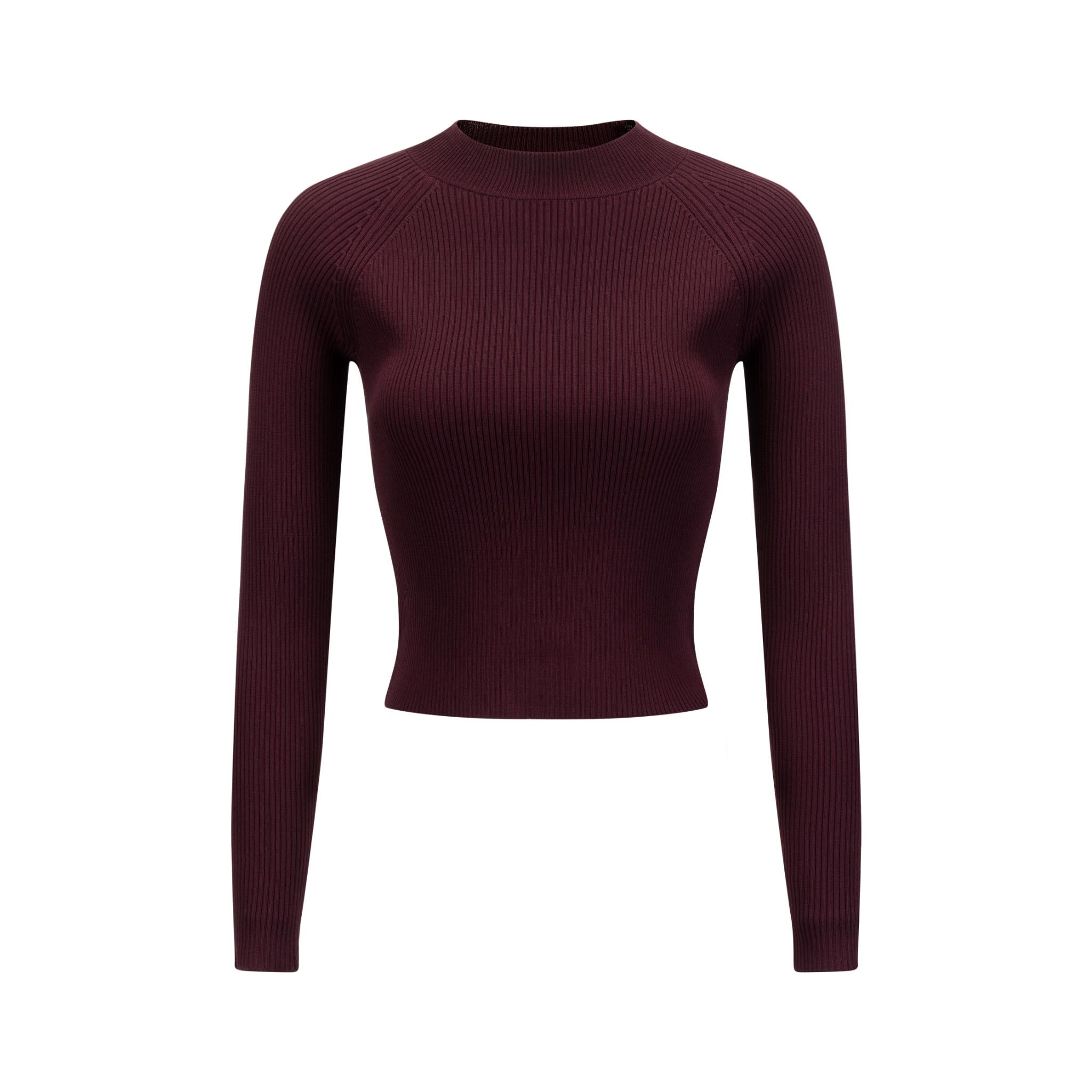 Plum Polish Knit Mock Neck Top