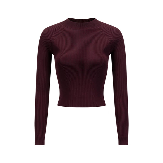 Plum Polish Knit Mock Neck Top