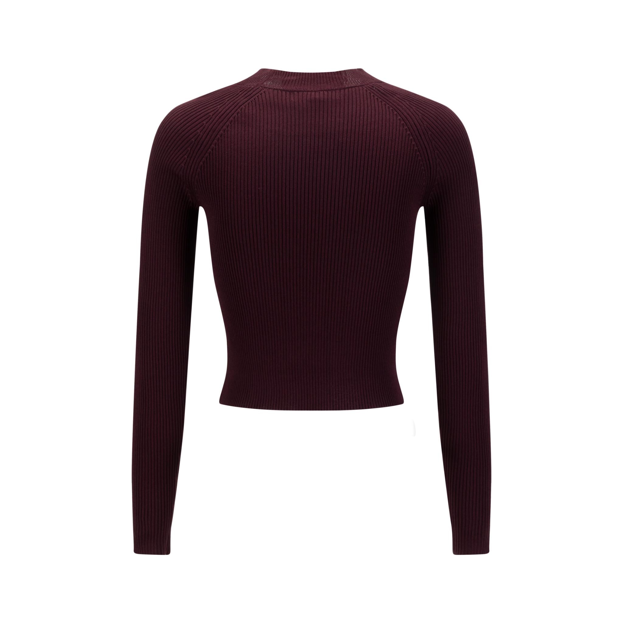 Plum Polish Knit Mock Neck Top