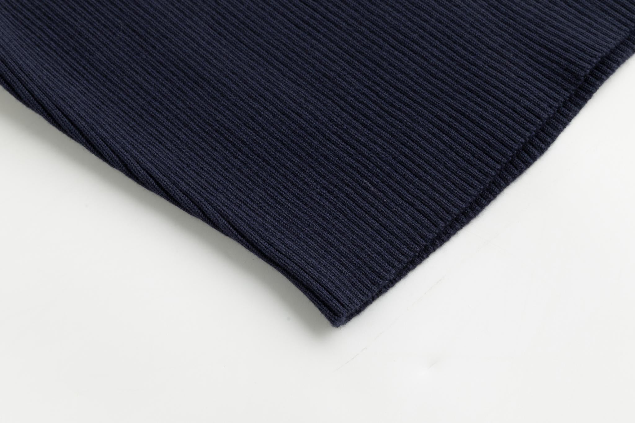 Blue Knit Mock Neck Top